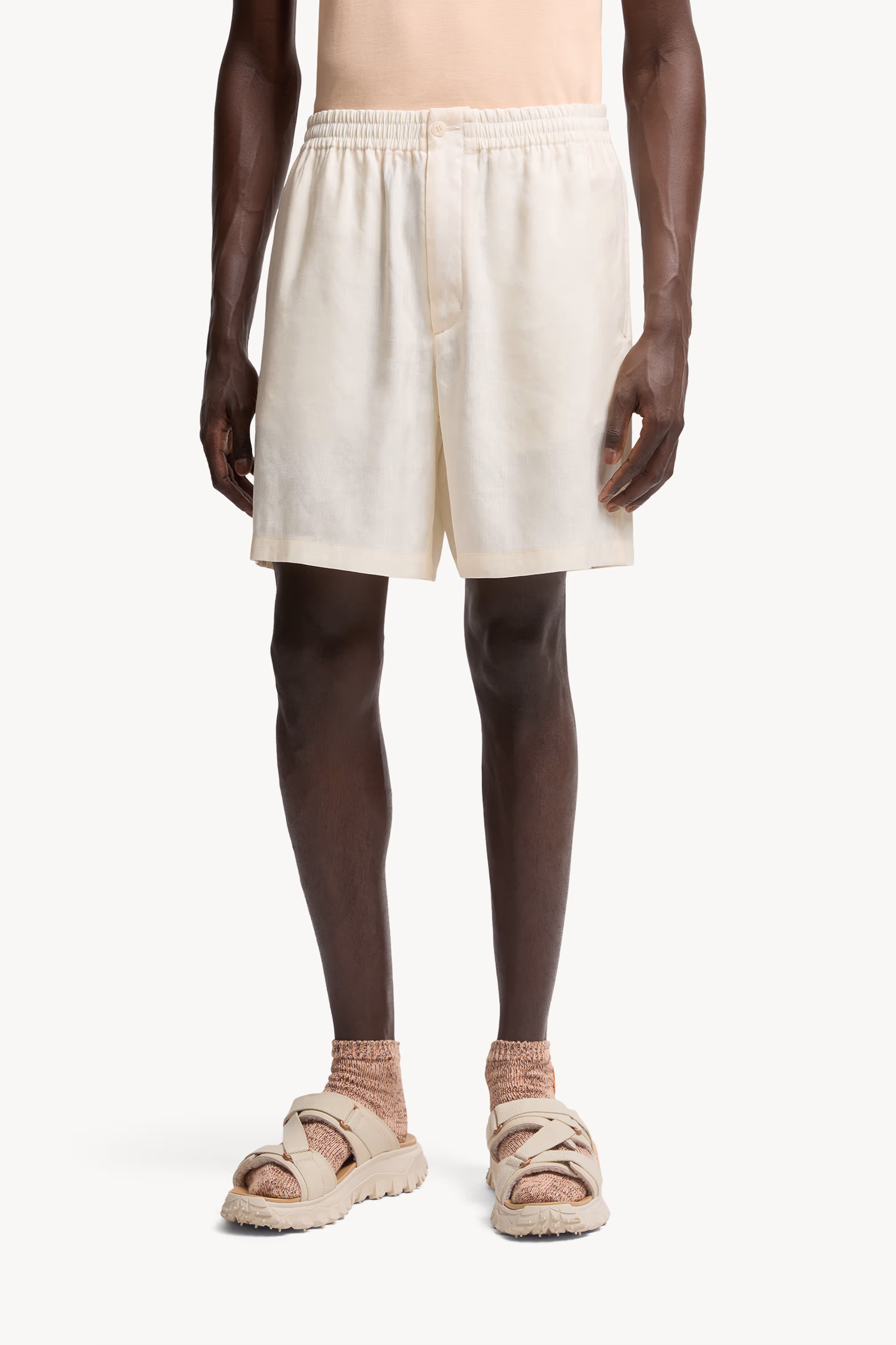 Moncler x Gilga Farm Designed by Donald Glover Linen Blend Shorts Men White Moncler 3